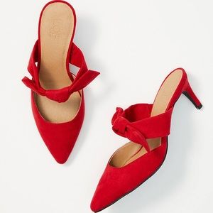 LOFT Suede Bow Mules
